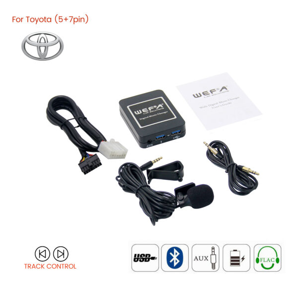 Interface Aux/Usb/Usb Charger/Bluetooth για εργοστασιακές πηγές Toyota 5+7pin