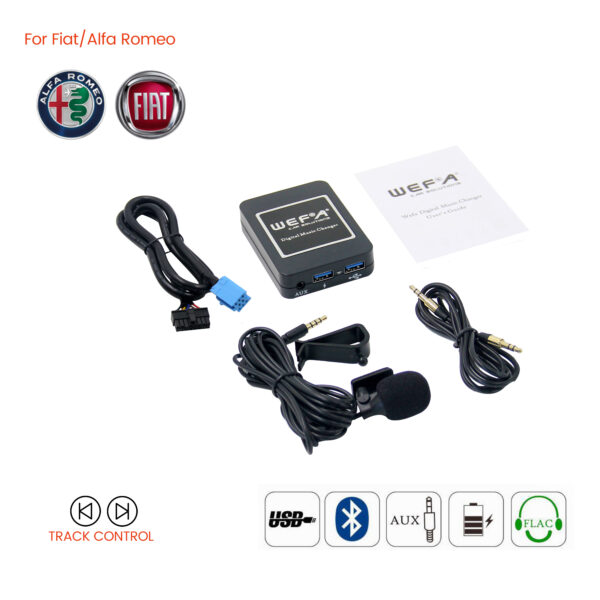 Interface Aux/Usb/Usb Charger/Bluetooth για εργοστασιακές πηγές Fiat, Alfa Romeo