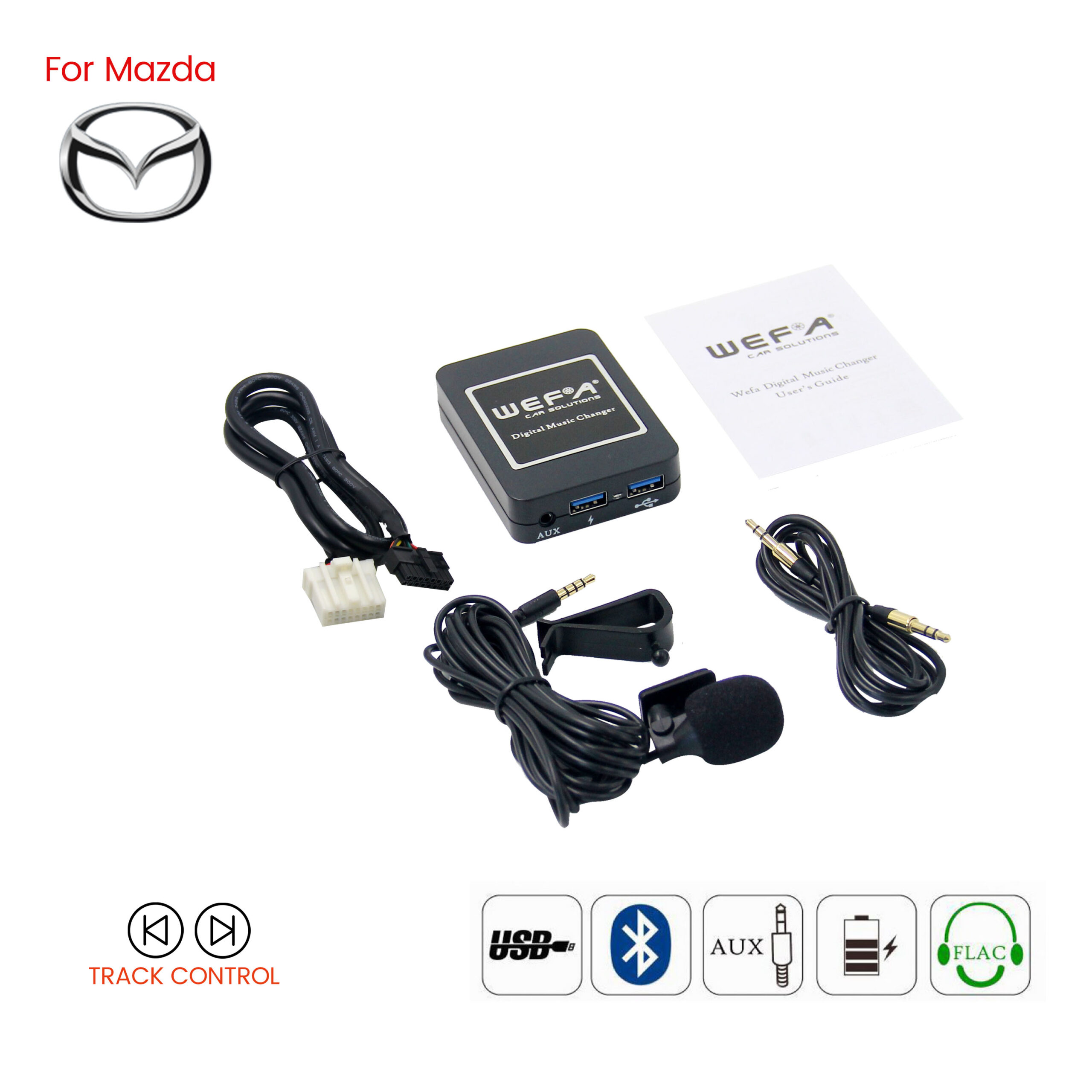 Interface Aux/Usb/Usb Charger/Bluetooth για εργοστασιακές πηγές Mazda