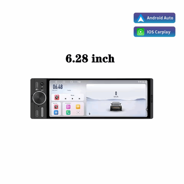 IPS 6.28" 1Din Wireless Or wired Carplay Android Auto Car Radio Multimedia MP5 Player 1 Din DVD Bluetooth Stereo USB Charging