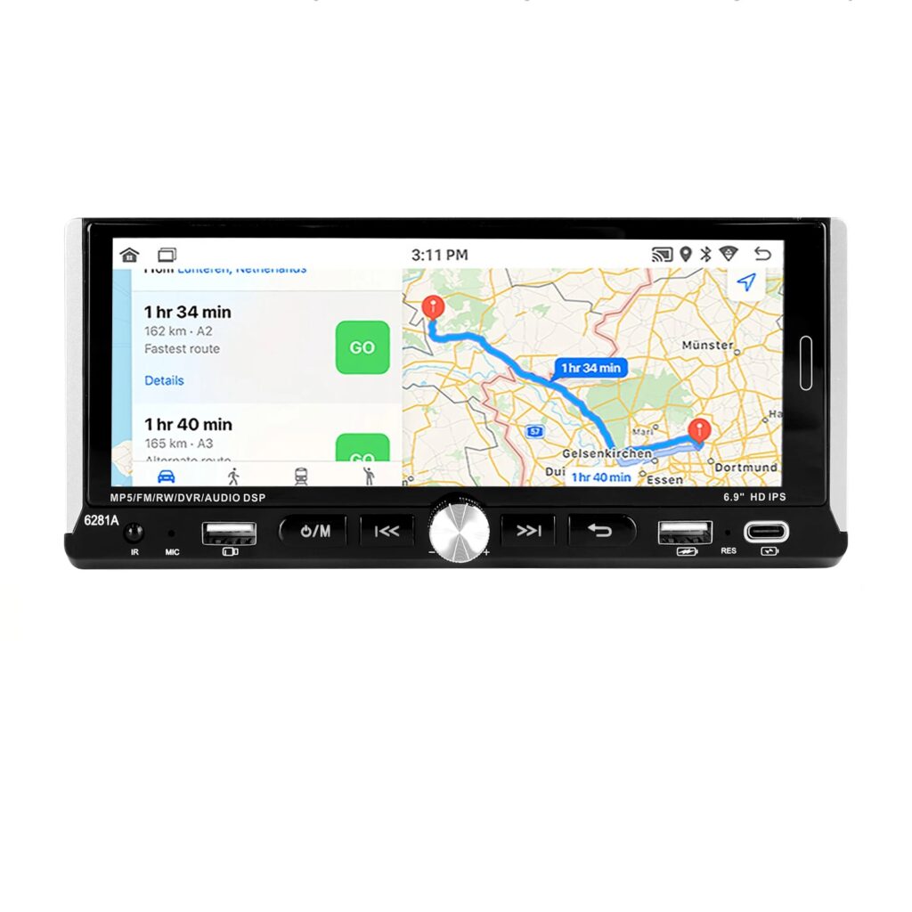 6.9" Wireless Apple CarPlay/Android Auto 1din Car Stereo Android 15